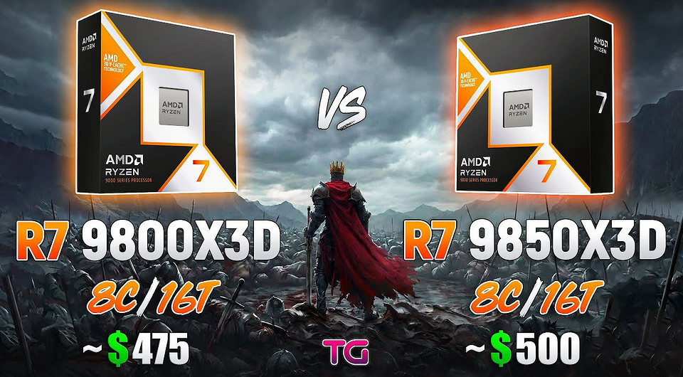 Эксперт сравнил топовый игровой процессор Ryzen 7 9850X3D с Ryzen 7 9800X3D в 1080p в 10 играх