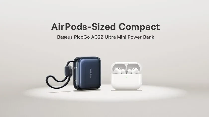 Пауэрбанк размером с AirPods: Baseus PicoGo AC22 Ultra Mini