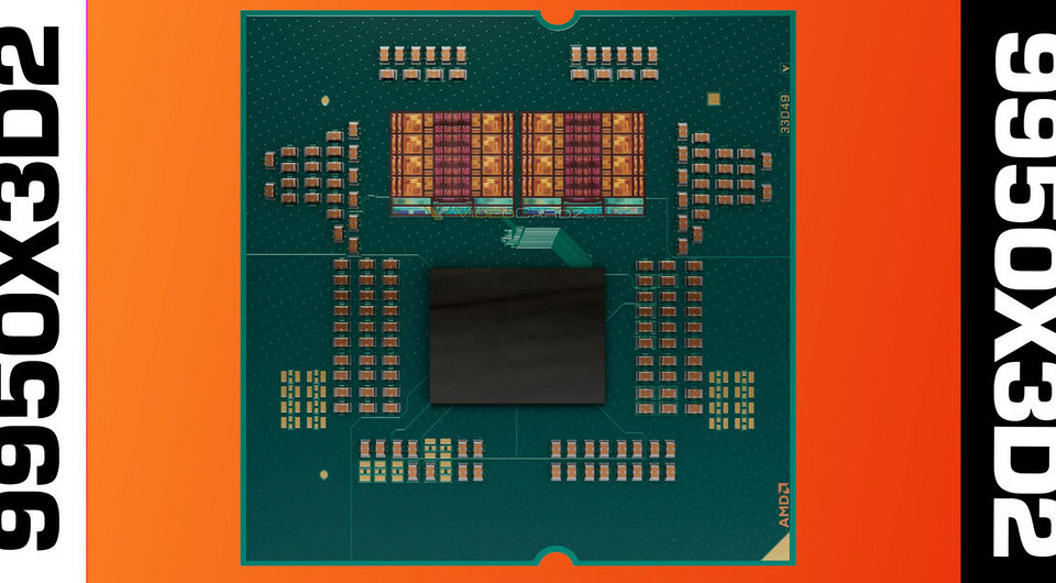 AMD готовит суперпроцессор Ryzen 9 9950X3D2 с двумя кристаллами 3D V-Cache