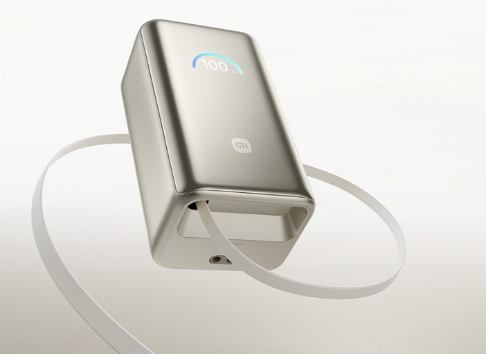Xiaomi выпустила мощный и стильный пауэрбанк на 10 000 мАч с выдвижным кабелем USB-C и цветным дисплеем