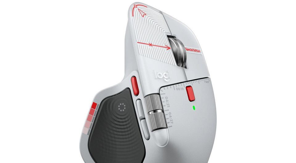 Logitech MX Master 4 Special Edition показали до анонса. Мышь получила красные акценты и необычный градиент