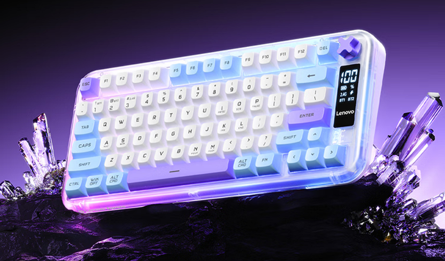 Клавиатура для фанатов подсветки: вышла Lenovo Aurora GK1077 Lite с экраном и RGB-подсветкой за $19