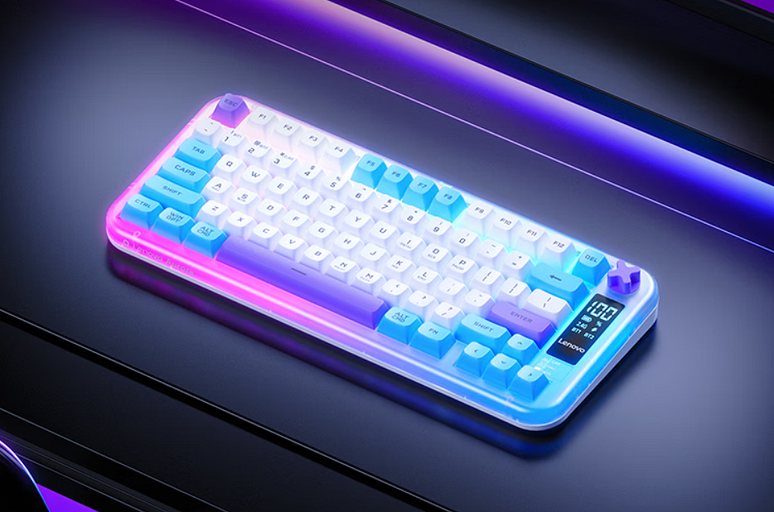 Клавиатура для фанатов подсветки: вышла Lenovo Aurora GK1077 Lite с экраном и RGB-подсветкой за $19