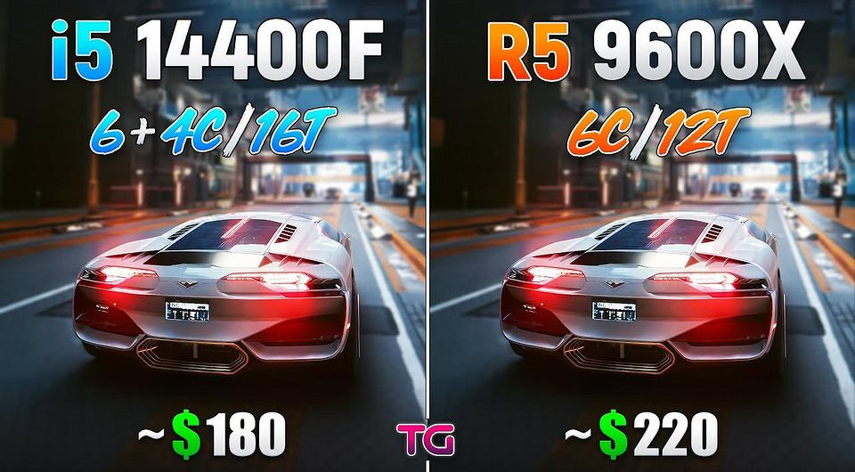 Какой процессор лучше для игр? Intel Core i5-14400F сравнили с AMD Ryzen 5 9600X в 1080p
