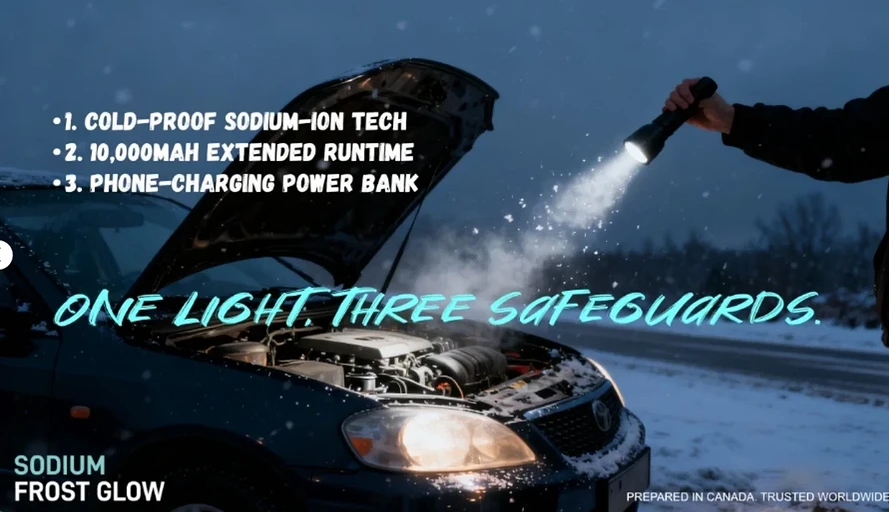 Первый фонарик с натрий-ионной батареей на 10 000 мА*ч имеет яркость 2500 люмен, работает при -40°C