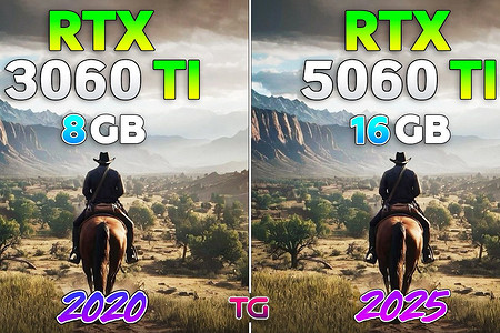 Эксперт сравнил видеокарты GeForce RTX 3060 Ti 8 ГБ и GeForce RTX 5060 Ti 16 ГБ в 1080p