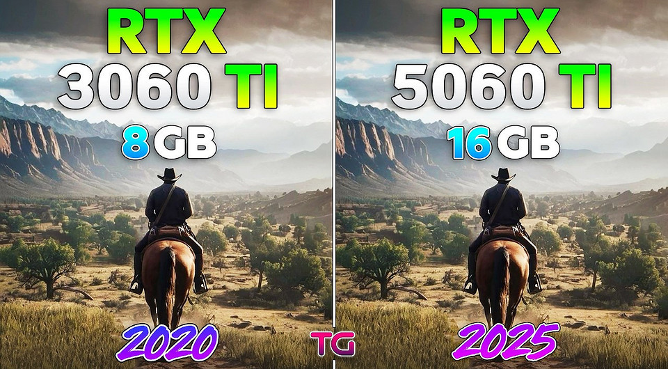 Эксперт сравнил видеокарты GeForce RTX 3060 Ti 8 ГБ и GeForce RTX 5060 Ti 16 ГБ в 1080p