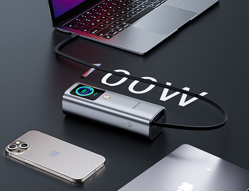 Dreame представила пауэрбанк на 165 Вт с дисплеем и встроенным кабелем