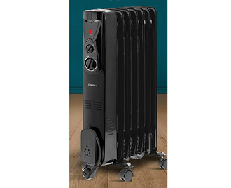 Масляный обогреватель с семью секциями подходит для помещения до 15 м² — небольшой спальни, детской или кабинета. Он будет долго сохранять тепло и плавно отдавать его, обеспечивая стабиль...