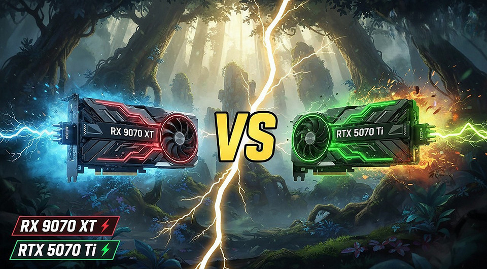 Эксперт сравнил видеокарты Radeon RX 9070 XT и GeForce RTX 5070 Ti в ААА-хитах в 4K