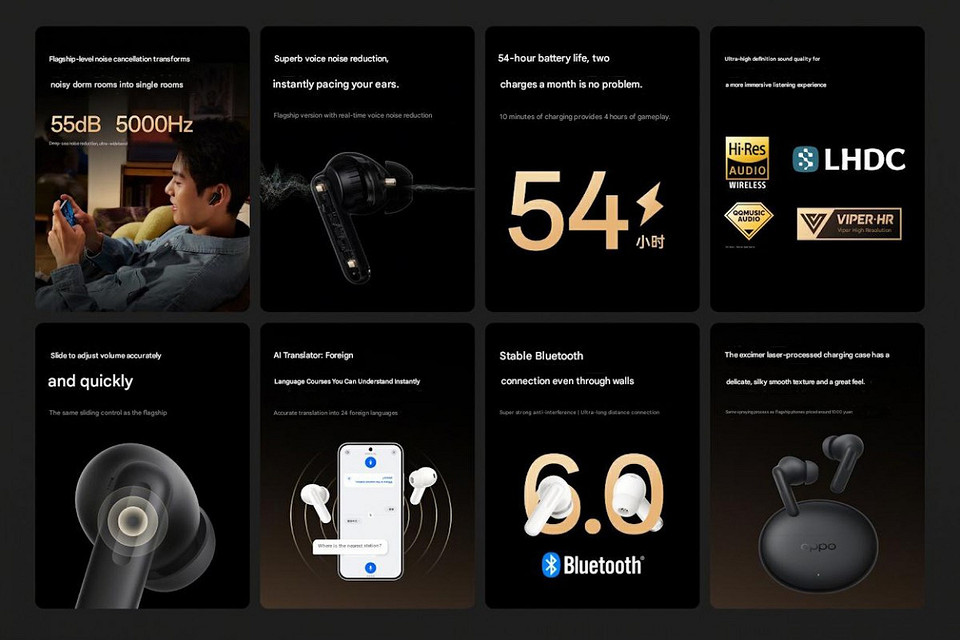 Вышли недорогие наушники Oppo Enco Air5 Pro с поддержкой кодека LHDC
