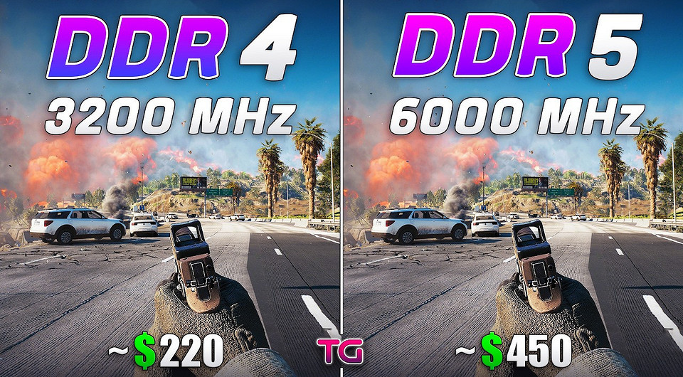 Эксперт сравнил оперативную память DDR4-3200 с DDR5-6000 в 10 играх в 1080p