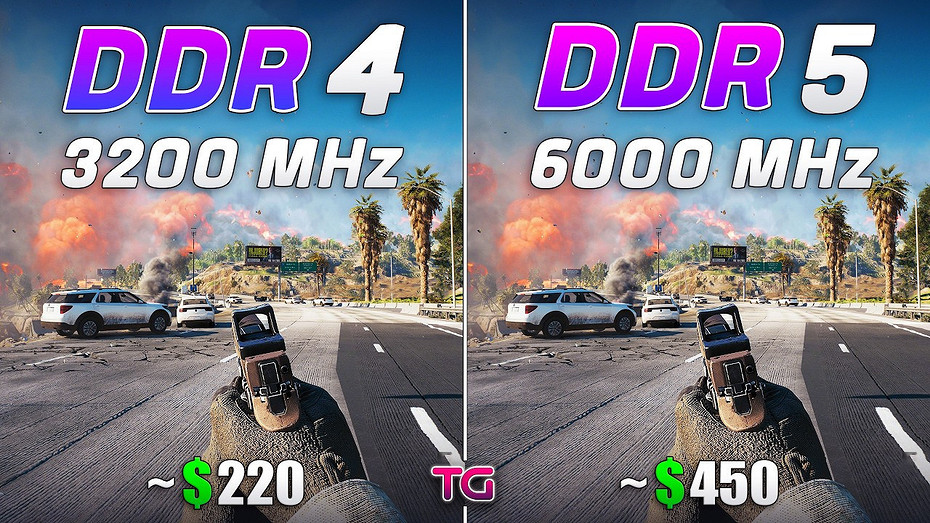 Эксперт сравнил оперативную память DDR4-3200 с DDR5-6000 в 10 играх в 1080p