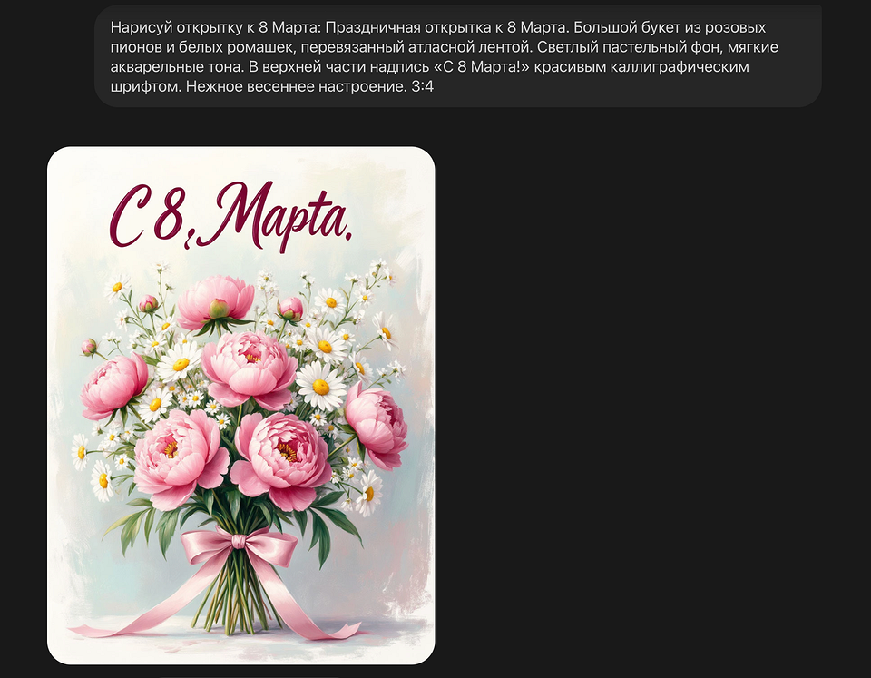 Как сделать открытку к 8 Марта с помощью нейросети — легко, бесплатно и красиво