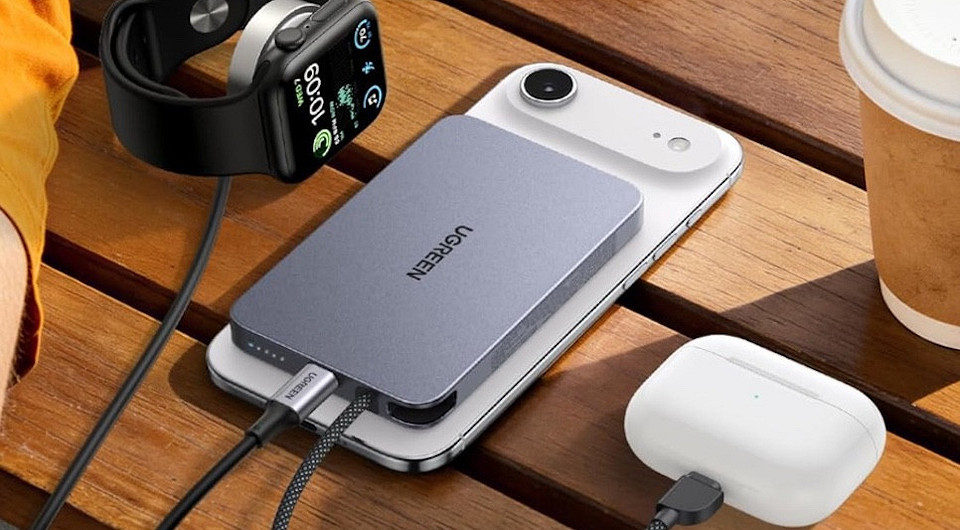 Тонкий, стильный, лёгкий: Ugreen выпустила ультратонкий пауэрбанк с магнитной зарядкой Qi2
