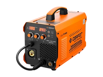 Максимальный ток: до 200 АСеть: 220 ВРежимы: MIG/MAGПроволока: 0,6–1,0 ммКатушка: 5 кг (D200)