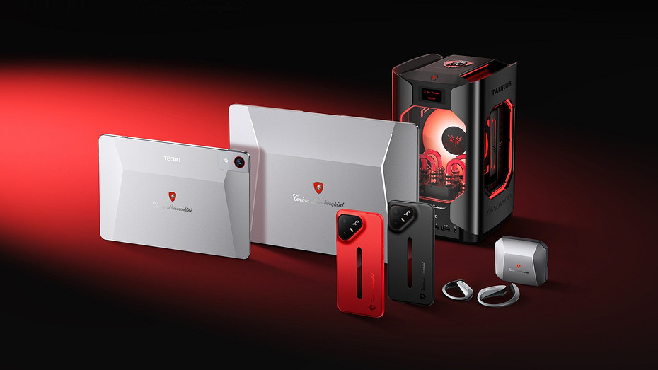 Tecno совместно с Lamborghini показали несколько прикольных гаджетов на MWC 2026