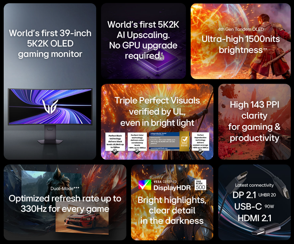 Этот монитор захочет каждый: вышел LG UltraGear OLED с 5K2K и 330 Гц