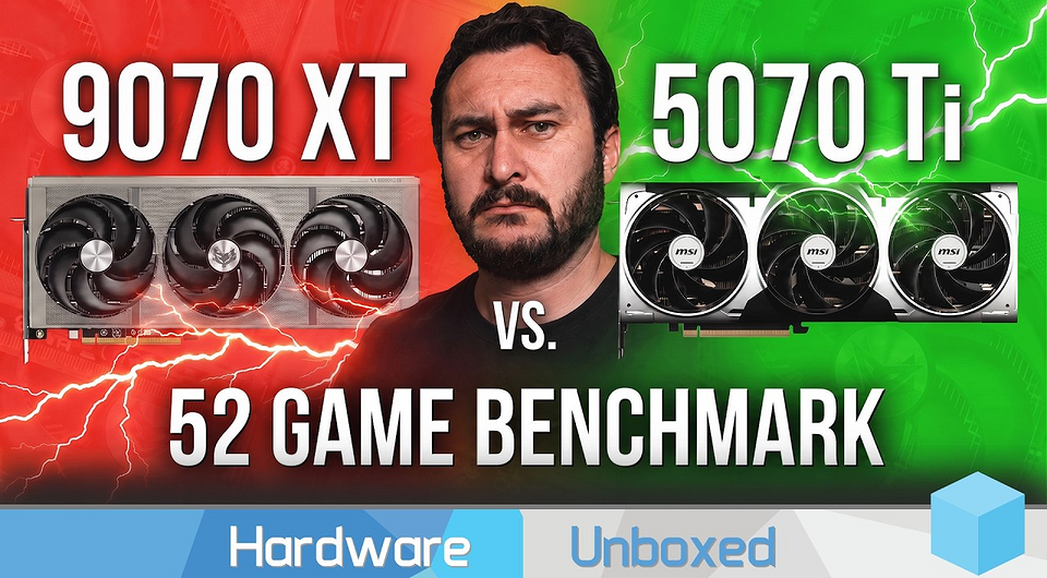 Эксперты сравнили видеокарты Radeon RX 9070 XT и GeForce RTX 5070 Ti аж в 52 играх в 2K и 4К