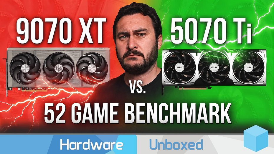 Эксперты сравнили видеокарты Radeon RX 9070 XT и GeForce RTX 5070 Ti аж в 52 играх в 2K и 4К
