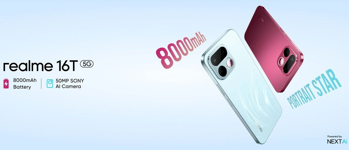 Представлен суперавтономный и сверхзащищенный realme 16T — 8000 мА*ч и IP69 Pro