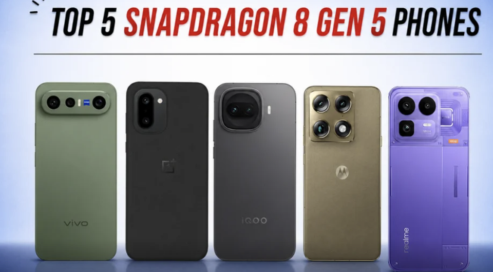 В Gizmochina составили топ-5 смартфонов на базе процессора Snapdragon 8 Gen 5