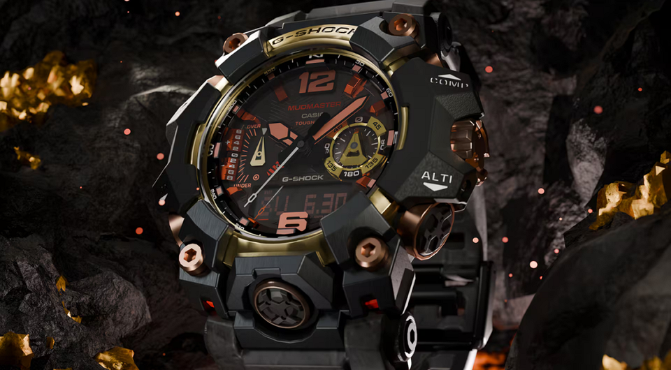 Casio выпустила экстремально защищённые часы G-Shock Mudmaster GWG-B1000MG-1A9 в «магматическом» дизайне