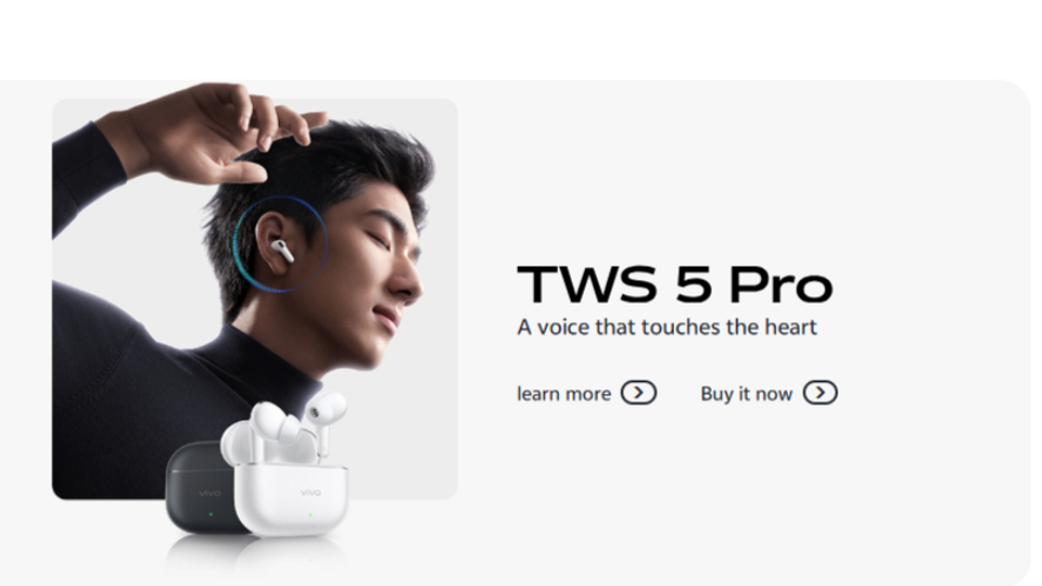 Вышли флагманские Vivo TWS 5 Pro — наушники с Wi-Fi-аудио и мощным шумоподавлением