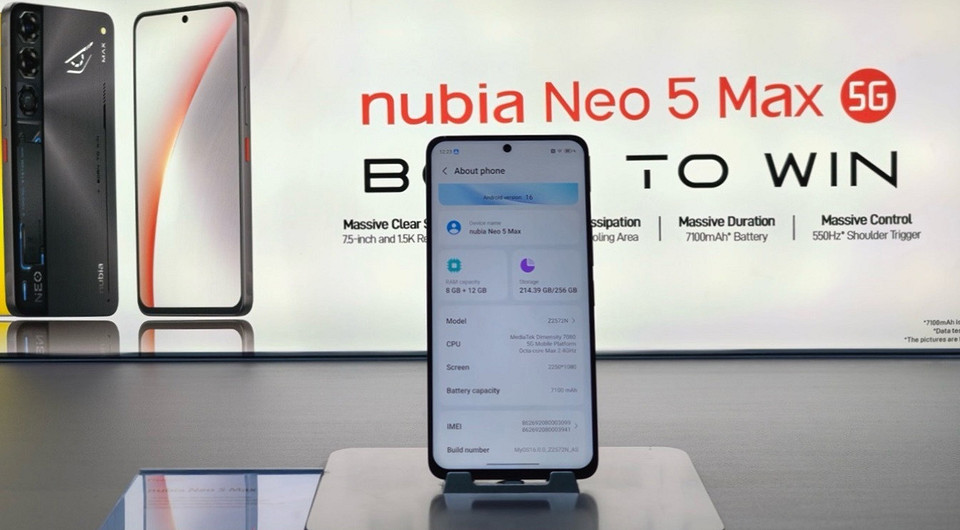 Фаблеты возвращаются? Представлен Nubia Neo 5 Max с огромным экраном на 7,5 дюймов