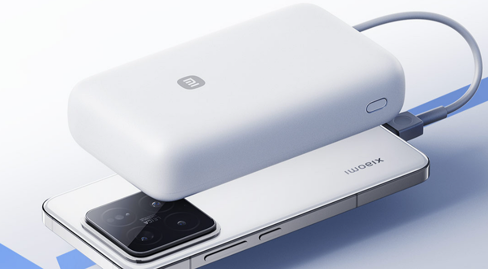 Стильный, мощный и неприлично дешёвый: Xiaomi выпустила пауэрбанк на 20 000 мАч со встроенным кабелем USB-C