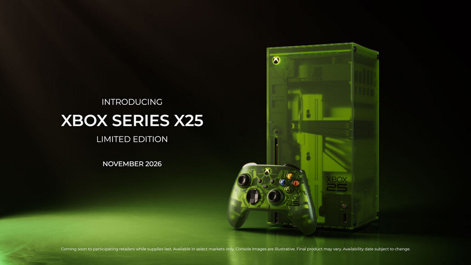 Вы точно захотите такую консоль: Microsoft показала юбилейную Xbox Series X25 в культовом прозрачном зелёном цвете