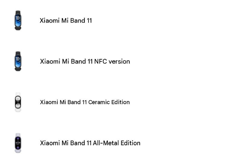 Найдется идеальная модель для каждого: Xiaomi готовит сразу четыре Smart Band 11