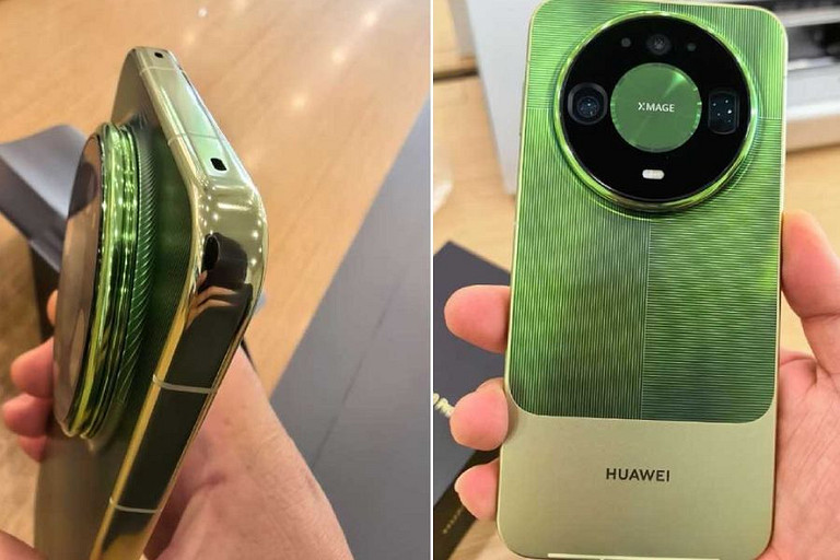 HUAWEI Mate 90 показали на живых фото. Флагман получил ярко-зеленый корпус и необычный блок камеры