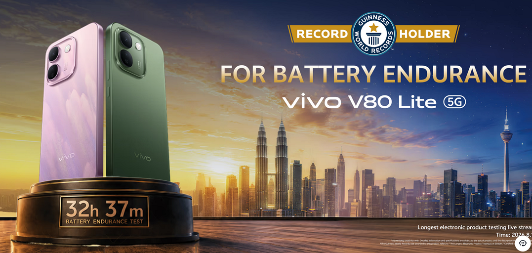 Прямиком из Книги рекордов Гиннесса: представлен vivo V80 Lite 5G с батареей на 10 000 мА*ч